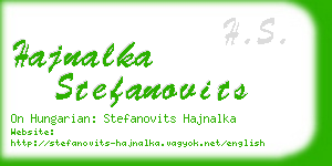 hajnalka stefanovits business card